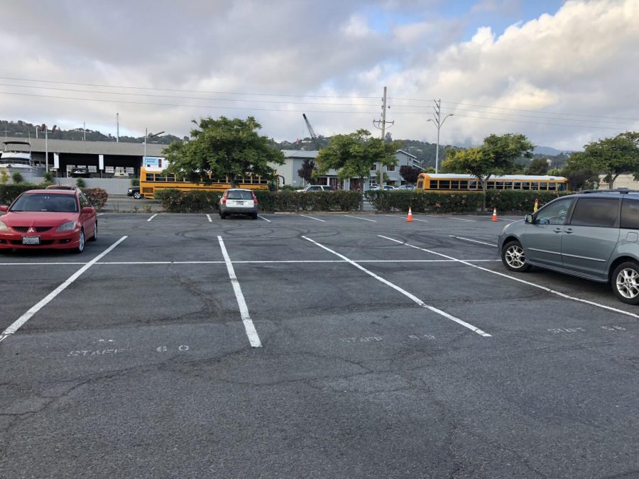 The front lot halfway through 1st period in September.