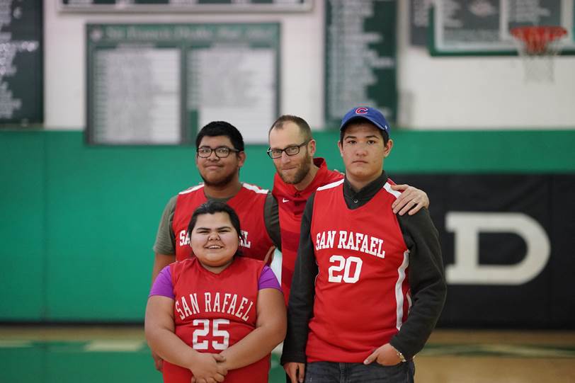 SRHS students taking part in Unified Sports basketball tournaments.