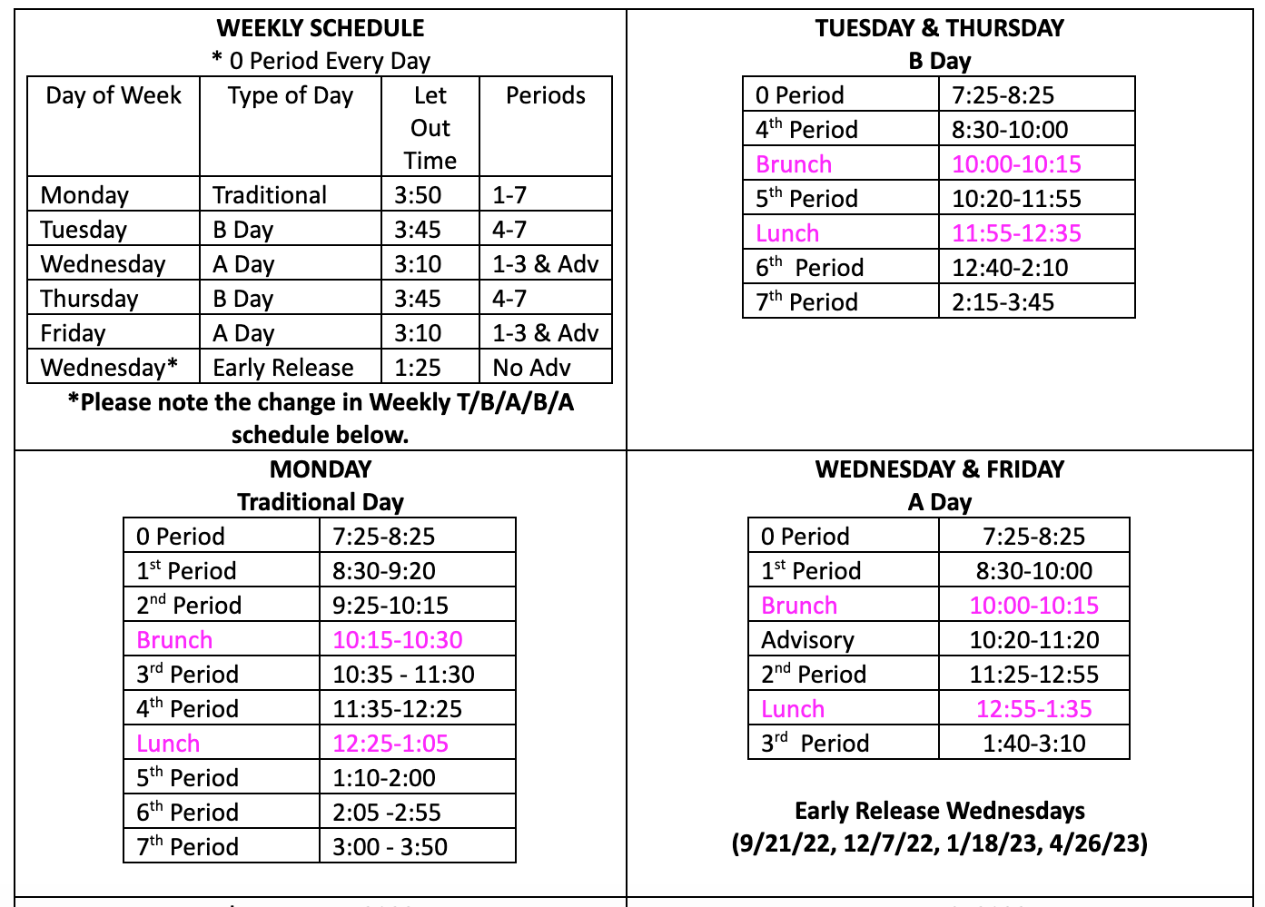 Updated 2022-23 Bell Schedule Confuses Teachers And Students – Off The ...